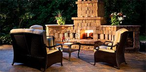 Outdoor Fireplace at night 2